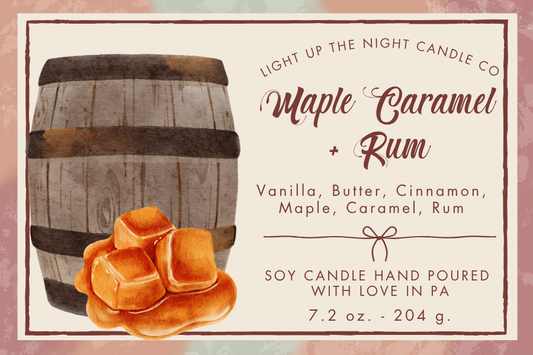 Maple Caramel + Rum Wood Wick Candle