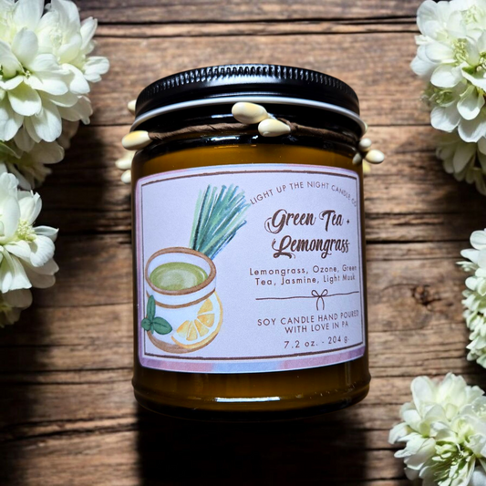 Green Tea + Lemongrass Wood Wick Candle