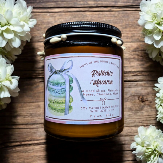 Pistachio Macaron Wood Wick Candle