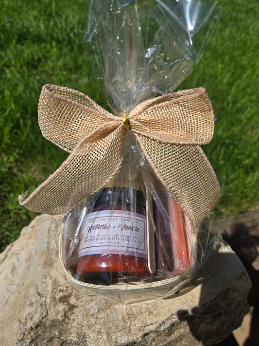 Gift Basket- Nectarine + Vanilla  Whipped Body Butter and Soap