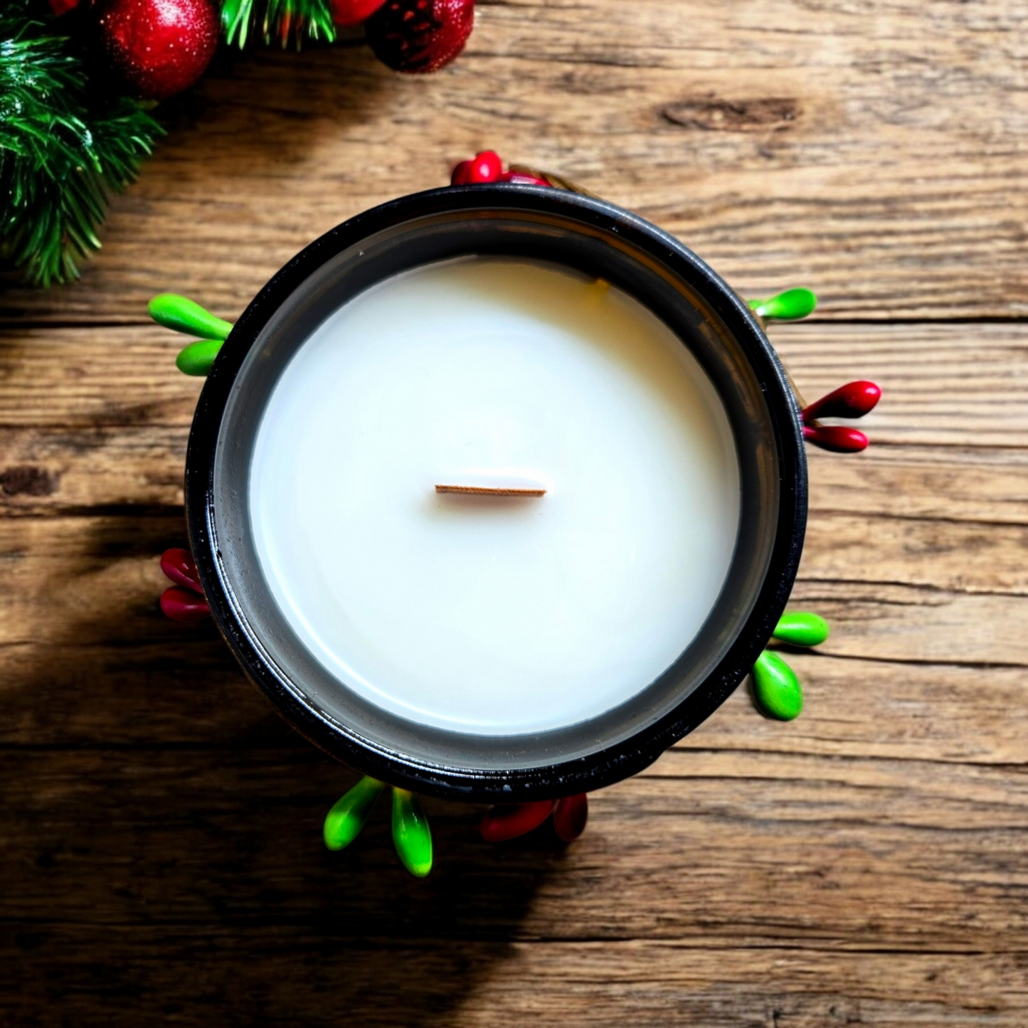 Peppermint Bark Wood Wick Candle