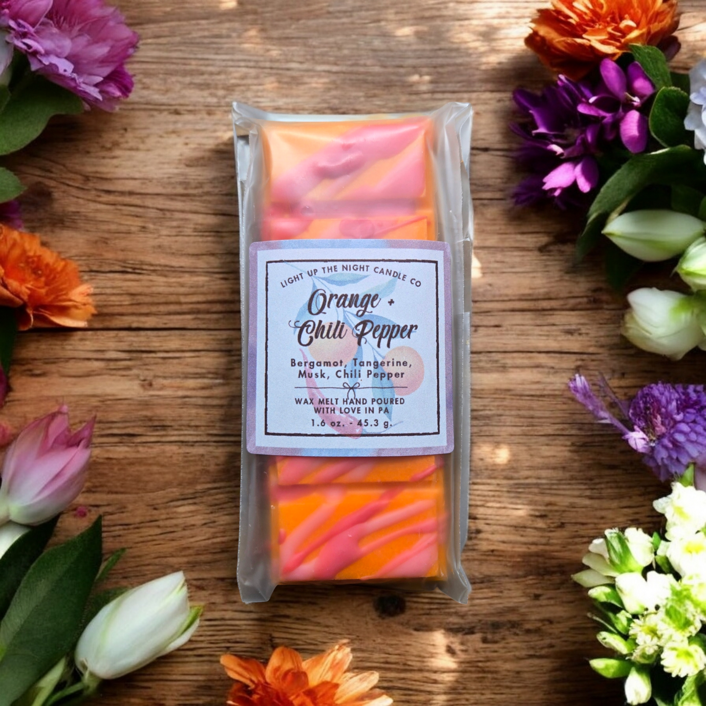 Orange + Chili Pepper Wax Melt Snap Bar