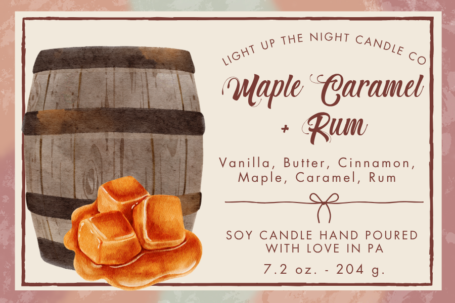 Maple Caramel + Rum Wood Wick Candle